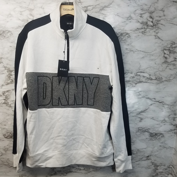 Dkny Sweaters Dkny Mens Pullover Sweater 4 Zip New 89 White Poshmark